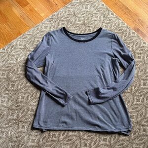 LOFT Long sleeve T-shirt Black and Gray Striped